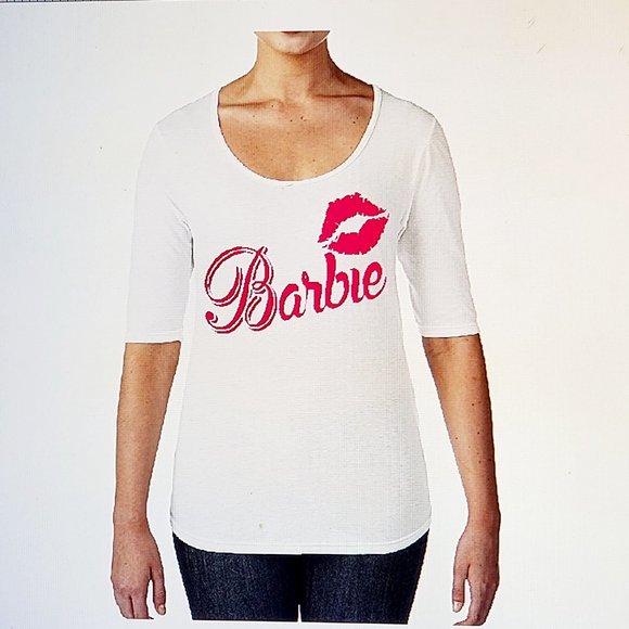 Barbie White Flowy Slouchy Tee. - Picture 4 of 4